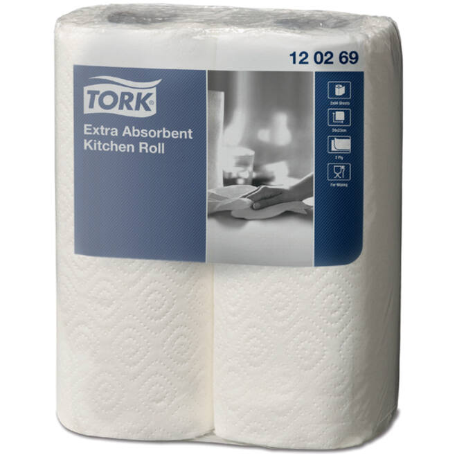 Keukenrol Tork Premium 2-laags 64 vel wit 120269