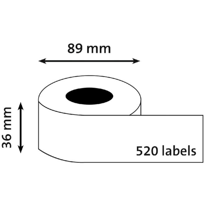 Labeletiket Quantore 99012 36x89mm adres wit