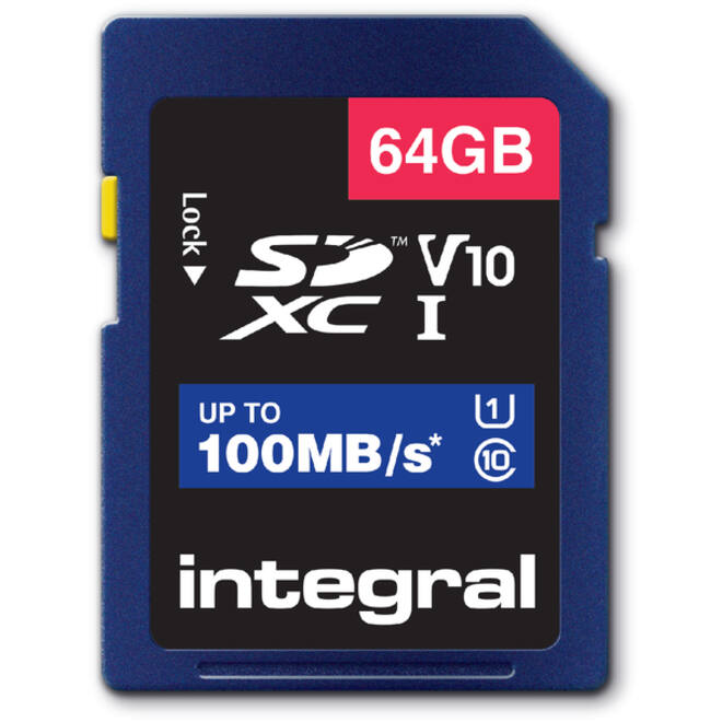 Geheugenkaart Integral SDXC V10 64GB