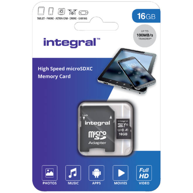 Geheugenkaart Integral microSDHC V10 16GB