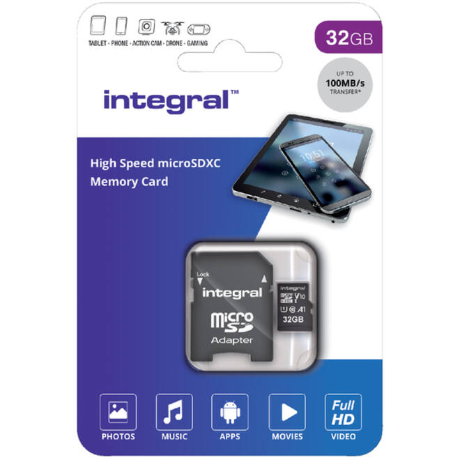 Geheugenkaart Integral microSDHC V10 32GB