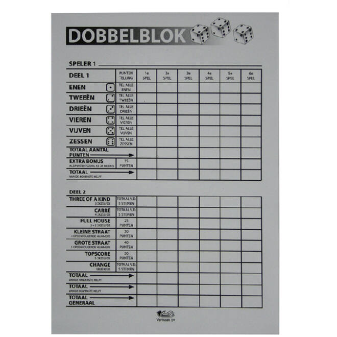 Dobbelblok Verhaak universeel 100 vel