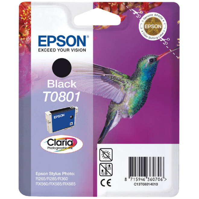 Inktcartridge Epson T0801 zwart