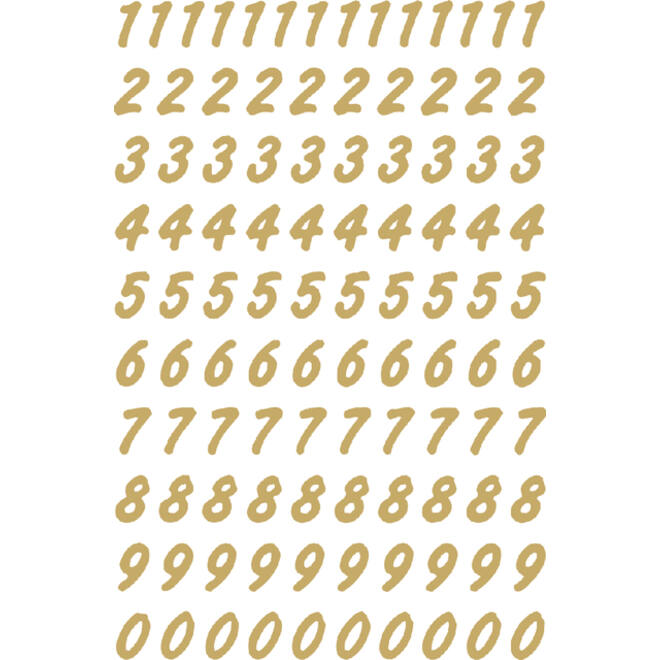 Etiket HERMA 4151 8mm getallen 0-9 goud op transparant 200st