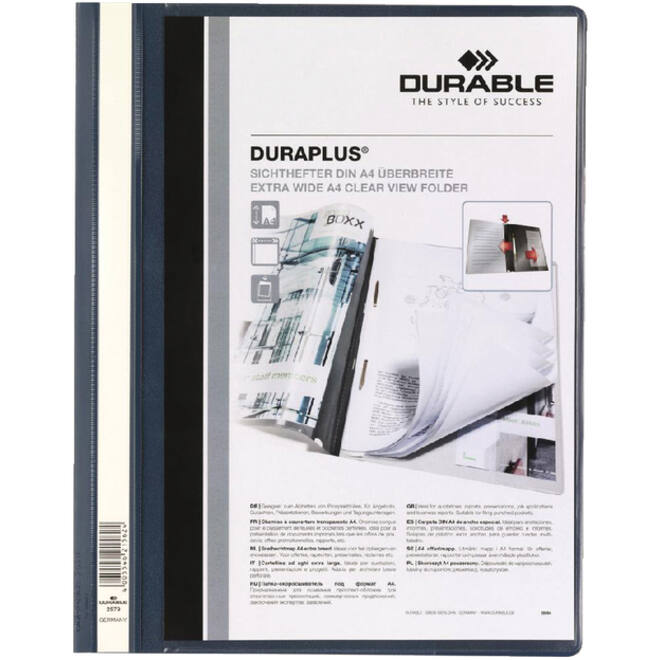 Snelhechtamp Durable Duraplus A4 donkerblauw