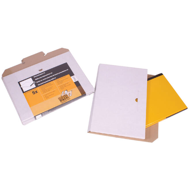 Brievenbusbox CleverPack A4 350x230x26mm karton wit pak à 5 stuks