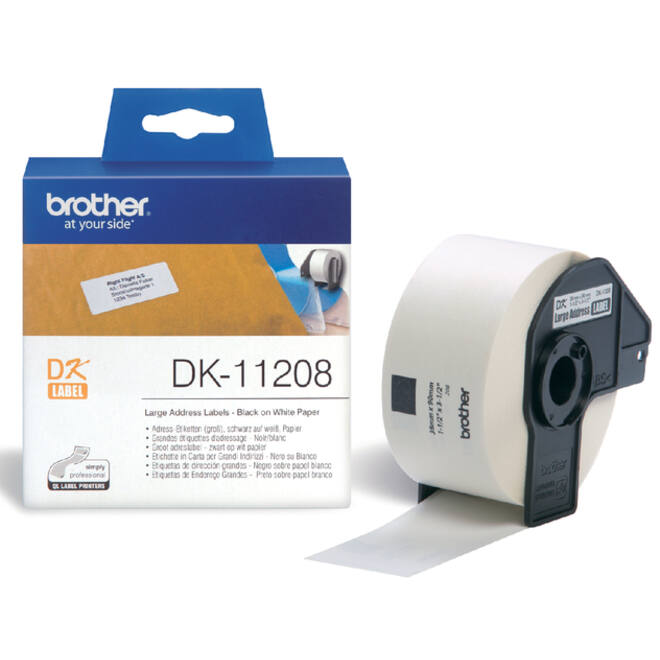 Etiket Brother DK-11208 38x90mm groot adres 400stuks