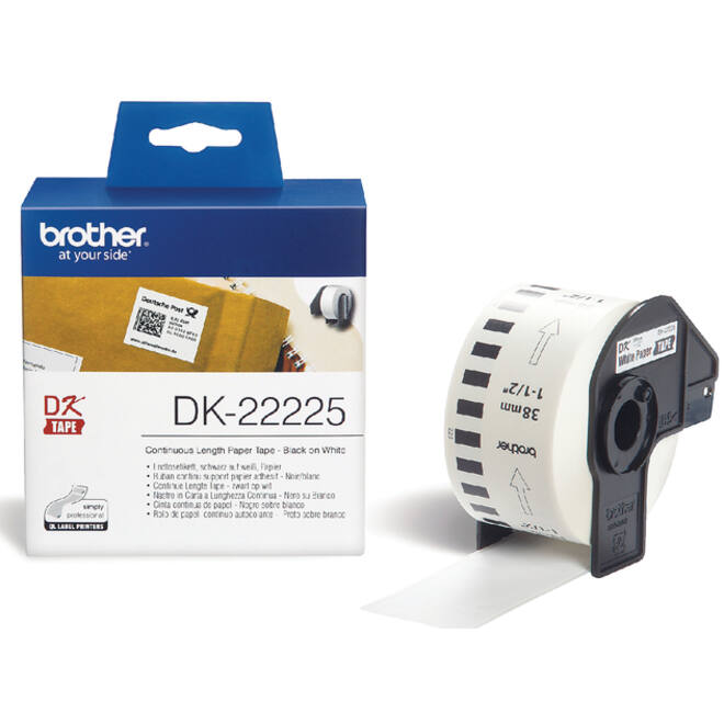 Etiket Brother DK-22225 38mm thermisch 30-meter wit papier