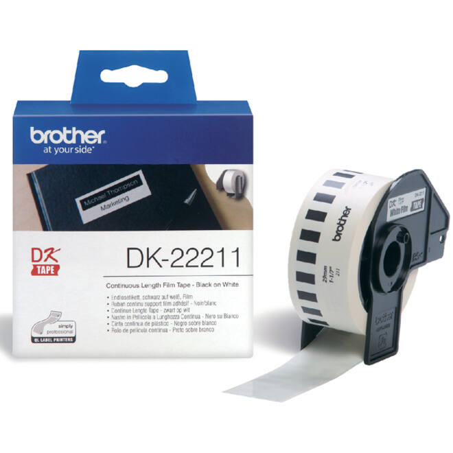Etiket Brother DK-22211 29mm 15-meter witte film