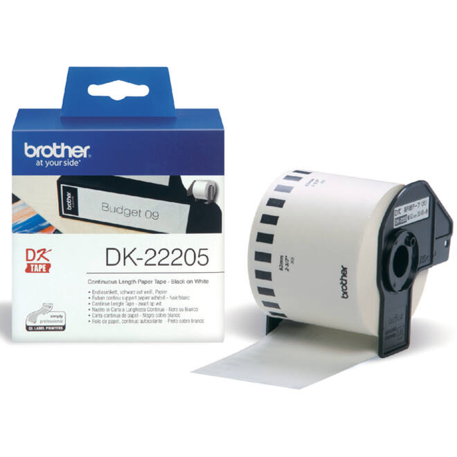 Etiket Brother DK-22205 62mm 30-meter wit papier