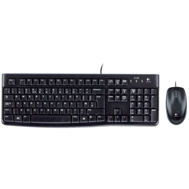 Toetsenbord Logitech K120 Qwerty +muis zwart