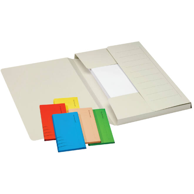 Dossiermap Djois Secolor Mammoet folio 3 kleppen 250gr recycled 360 x 250 mm rood 50 stuks