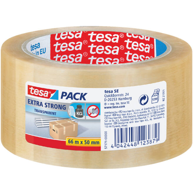 Verpakkingstape tesapack® Extra Strong 66mx50mm transparant