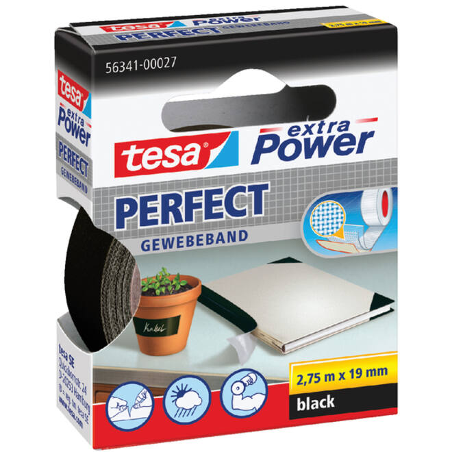 Textieltape tesa® extra Power Perfect 2.75mx19mm zwart