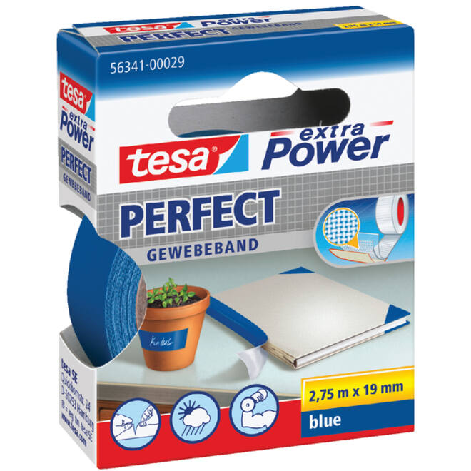 Textieltape tesa® extra Power Perfect 2.75mx19mm blauw