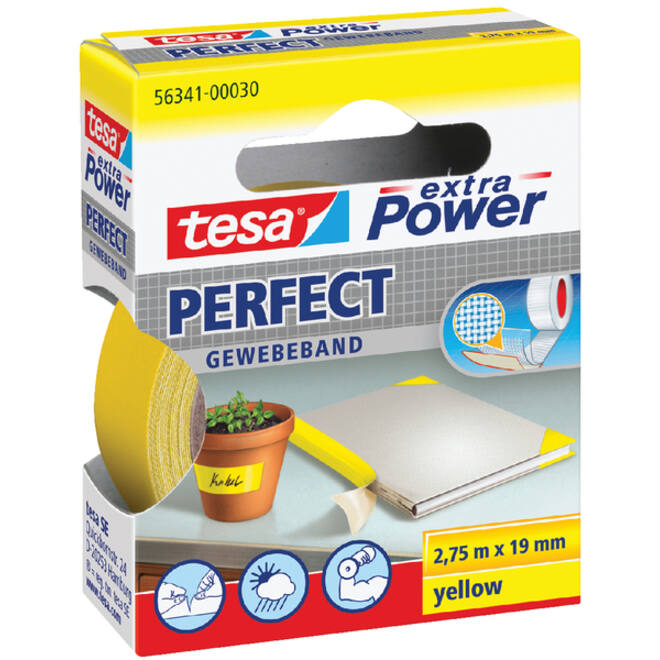 Textieltape tesa® extra Power Perfect 2.75mx19mm geel