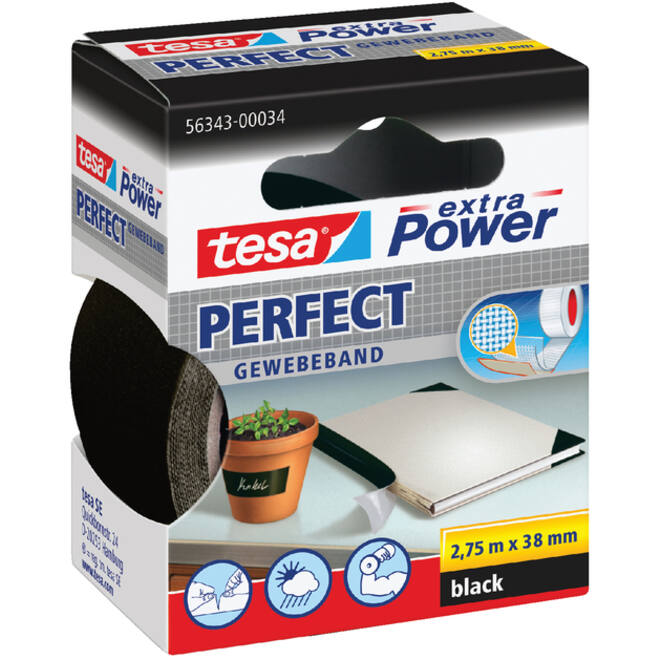 Textieltape tesa® extra Power Perfect 2.75mx38mm zwart
