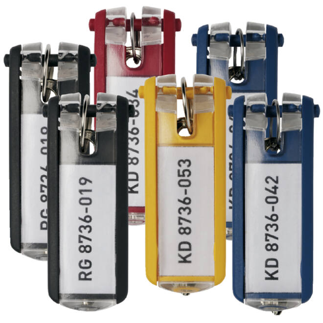 Sleutellabel Durable met ring assorti 6stuks
