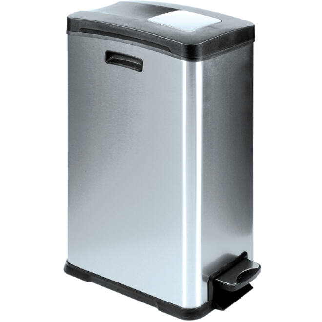 Afvalbak EKO Rejoice pedaalemmer 30 liter mat RVS