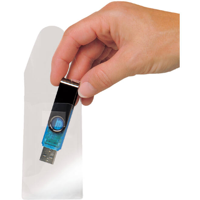 USB hoes Djois 52.5x90mm met sluiting zelfklevend transparant