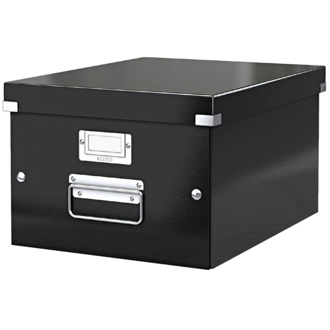 Opbergdoos Leitz WOW Click & Store middel 281x200x370mm zwart