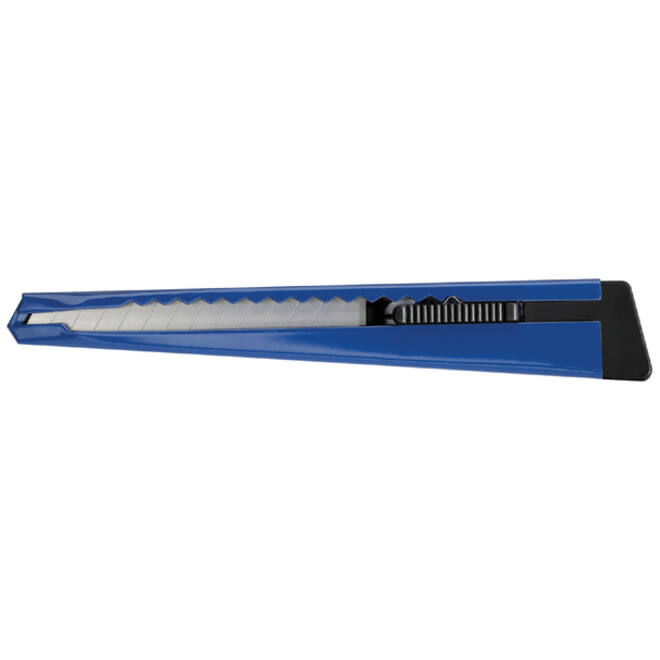 Snijmes Westcott office 9mm met schuifsluiting en metalen houder blauw