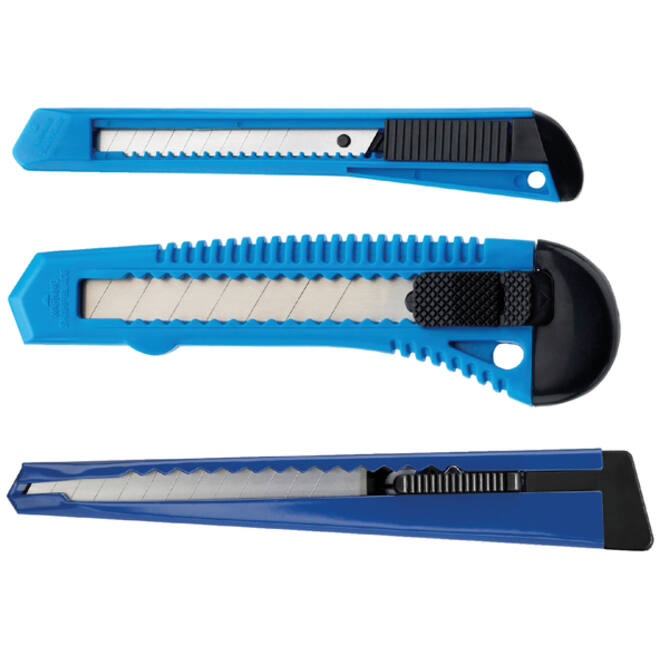 Snijmes Westcott office 9mm met schuifsluiting blauw
