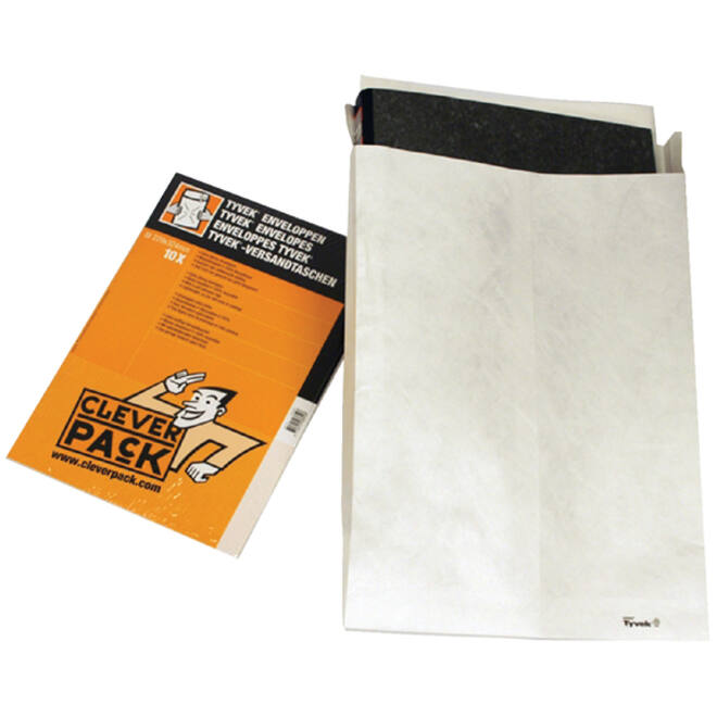 Envelop CleverPack Tyvek monsterzak 250x353x38mm wit pak à 10 stuks