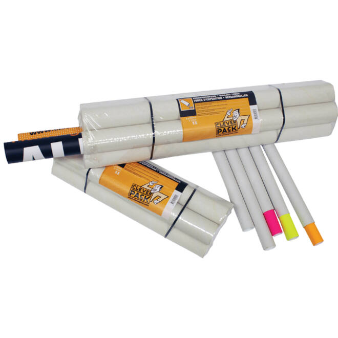 Verzendkoker CleverPack A0 850x50x1.5 met doppen wit pak à 5 stuks
