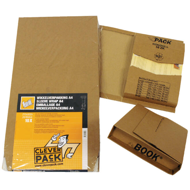Wikkelverpakking CleverPack A5 zelfklevend bruin pak à 25 stuks