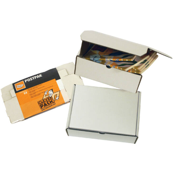 Postpakket CleverPack golfkarton 220x160x90mm wit pak à 25 stuks