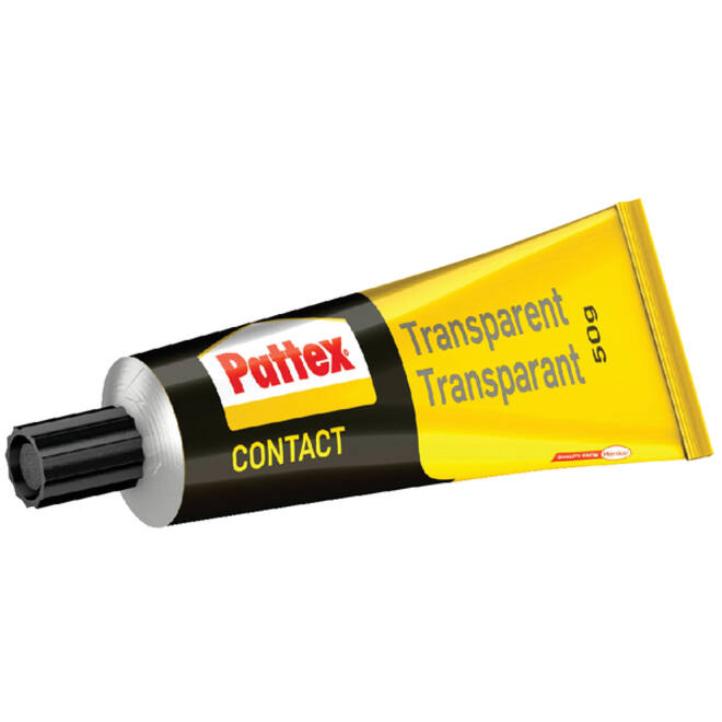 Contactlijm Pattex transparant tube 50gram op blister