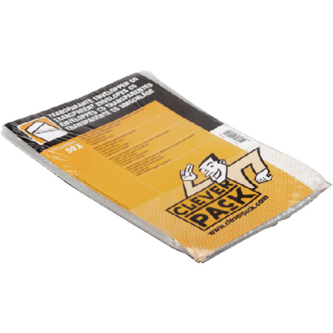 Envelop CleverPack akte C5 165x220mm zelfklevend transparant pak à 50 stuks