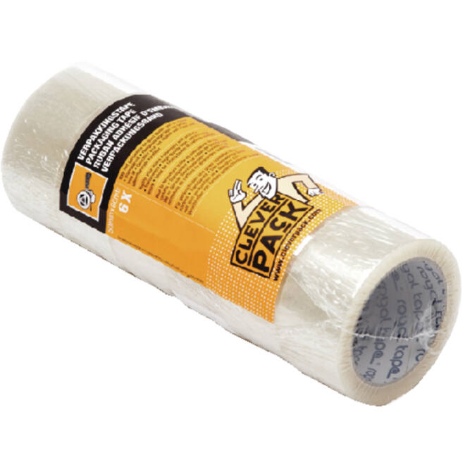 Verpakkingstape CleverPack 48mmx66m transparant PP pak à 6 rol
