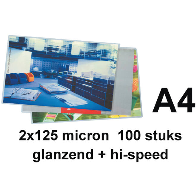 Lamineerhoes GBC A4 highspeed 2x125micron 100stuks