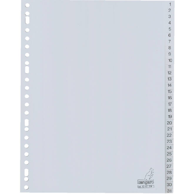 Tabbladen Kangaro 23-gaats G431CM 1-31 genummerd grijs PP
