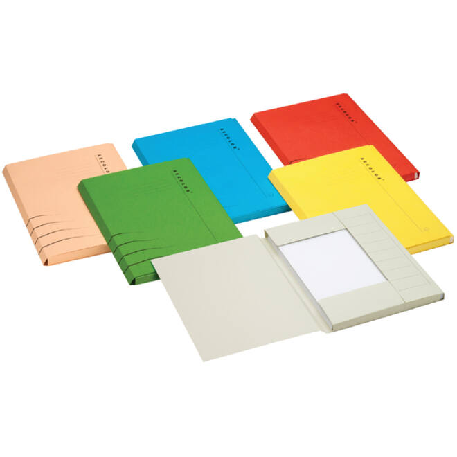 Dossiermap Secolor A4 3 kleppen 225gr rood