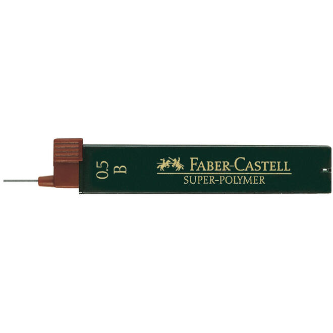 Potloodstift Faber-Castell B 0.5mm super-polymer koker à 12 stuks