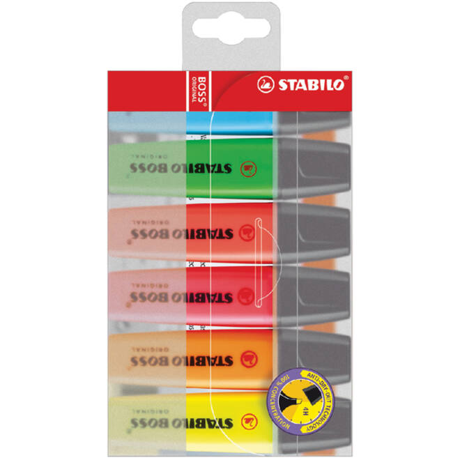 Markeerstift STABILO BOSS 70/6 assorti blister à 6 stuks