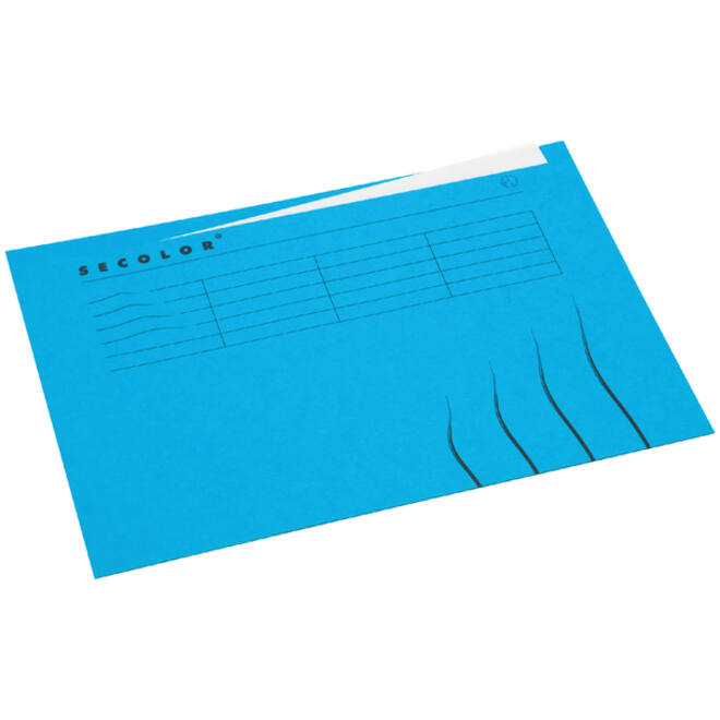 Vouwmap Secolor A4 ongelijk 225gr blauw