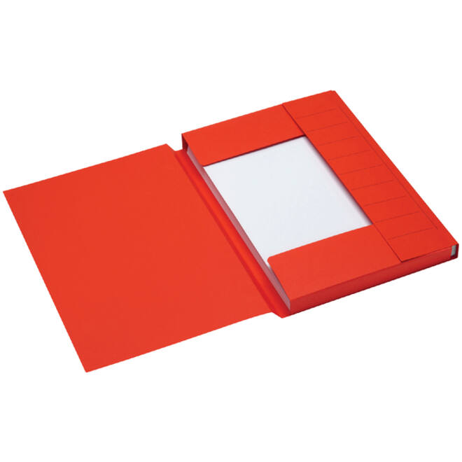 Dossiermap Secolor A4 3 kleppen 225gr rood