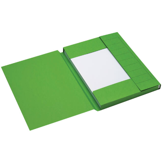 Dossiermap Secolor A4 3 kleppen 225gr groen