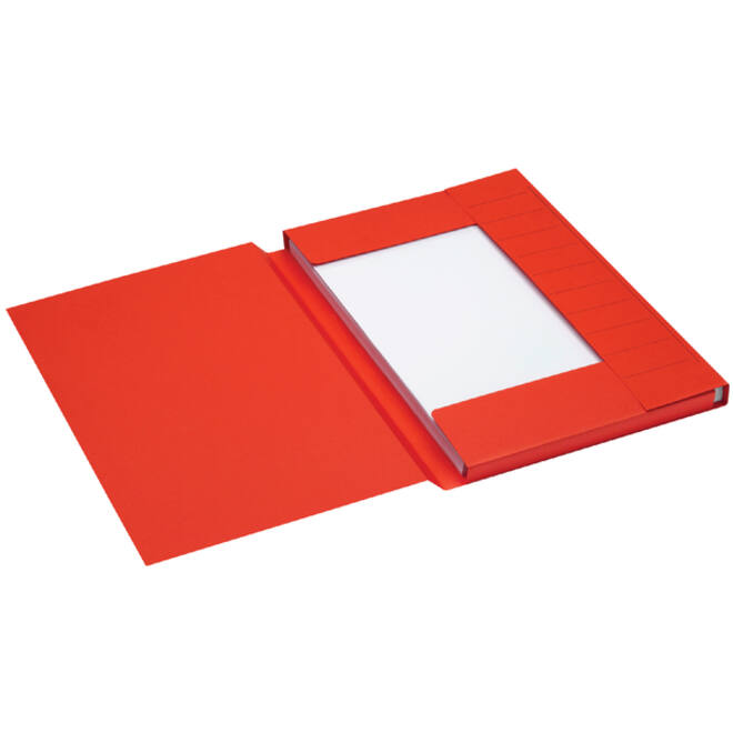 Dossiermap Secolor folio 3 kleppen 225gr rood