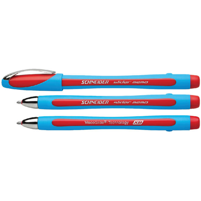 Balpen Schneider Slider Memo extra breed rood