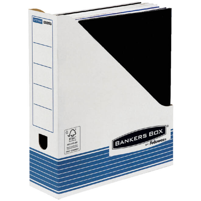 Tijdschriftcassette Bankers Box System A4 wit blauw