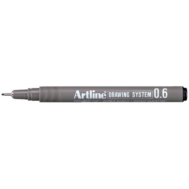 Fineliner Artline technisch technisch 0.6mm zwart