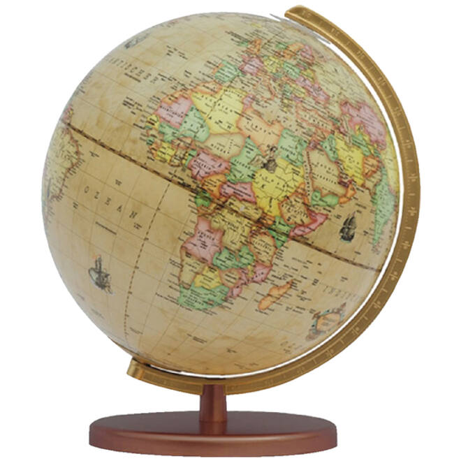 Globe Columbus Renaissance houten voet 30cm 603016/H