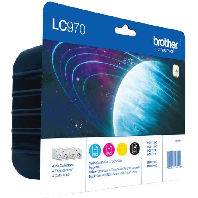 Inktcartridge Brother LC-970VALBP zwart + 3 kleuren