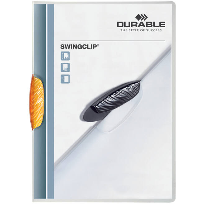 Klemmap Durable Swingclip 30 vellen oranje