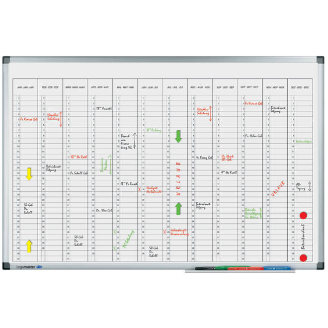 Planbord Legamaster premium jaarplanner verticaal 60x90cm